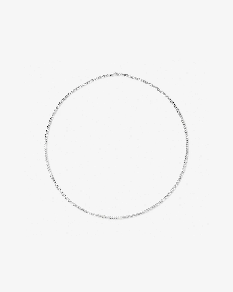 60cm (24") 3.4mm Width Curb Chain in Sterling Silver