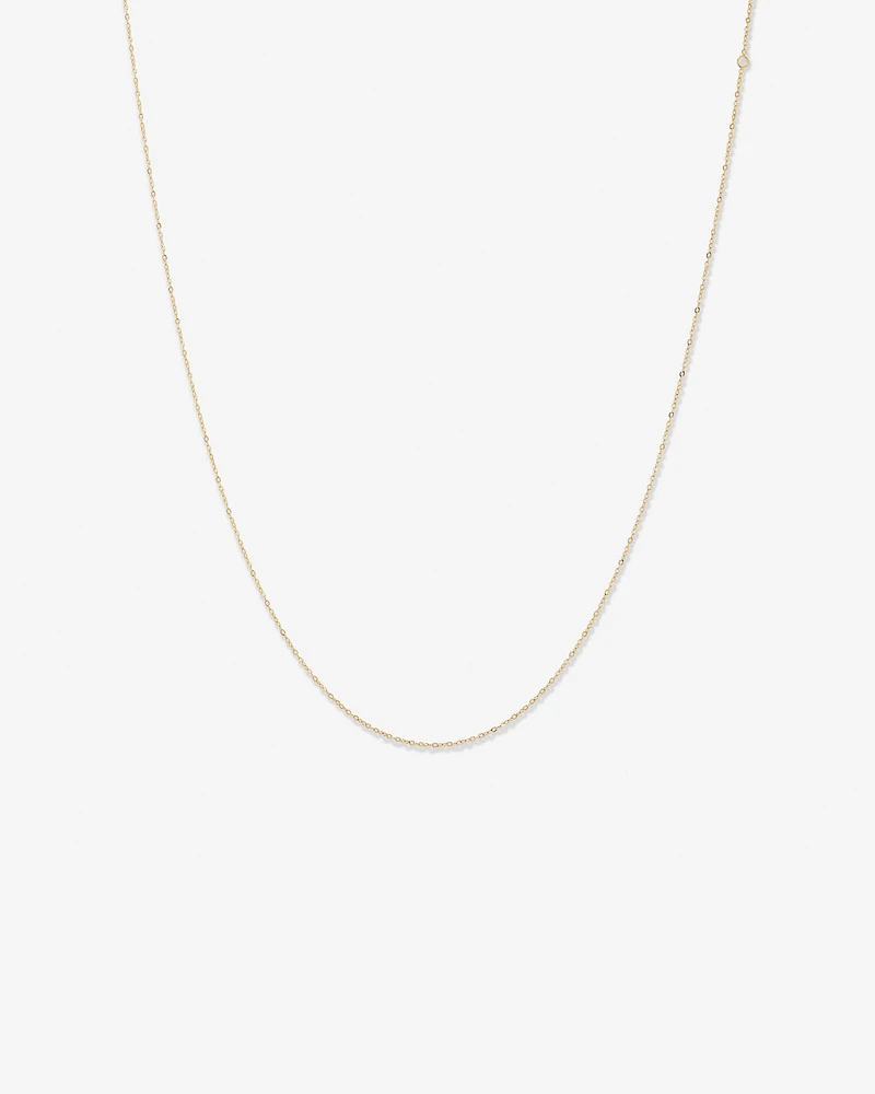 45cm (17") 0.95mm Width Solid Cable Chain In 10kt White Gold