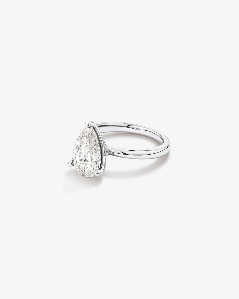3.00 Carat TW Pear Cut Laboratory-Grown Diamond Solitaire Engagement Ring in Platinum