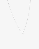 0.25 Carat TW Emerald Cut Diamond Solitaire Necklace in 18kt White Gold