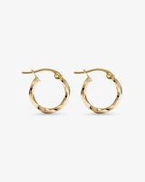 10mm Square Twist Hoop Earrings in 10kt Yellow Gold