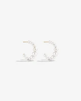 Huggie Earrings with Cultured Freshwater Pearls in 10kt Yellow Gold