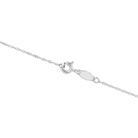 45cm (17") 0.95mm Width Solid Cable Chain In 10kt White Gold