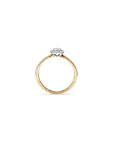 0.10 Carat TW Round Cluster Diamond Promise Ring in 10kt Yellow and White Gold