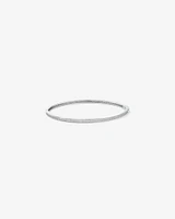 Cubic Zirconia Eternity Oval Bangle in Sterling Silver