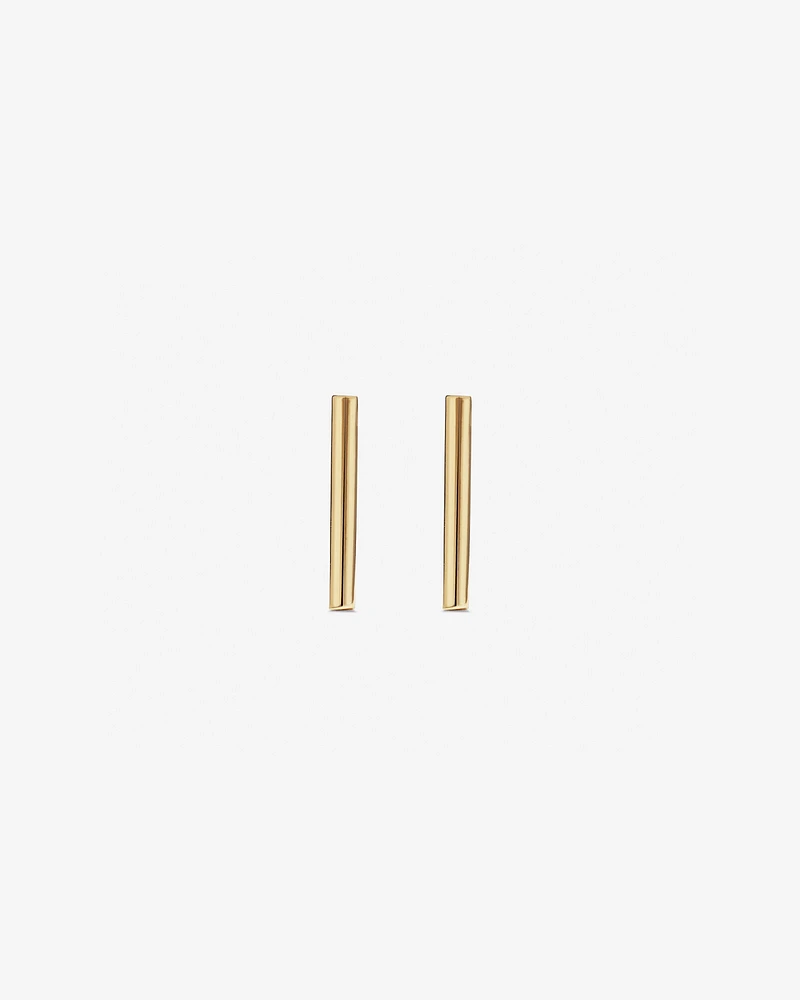 8mm Narrow Bar Stud Earrings in 10kt Yellow Gold