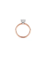 Carat TW Oval Laboratory-Grown Diamond Solitaire Engagement Ring in 14kt White Gold