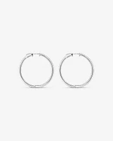 Hoop Earrings with Cubic Zirconia in Sterling Silver
