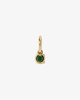 Created Round Green Emerald Birthstone Pendant in 10kt Yellow Gold