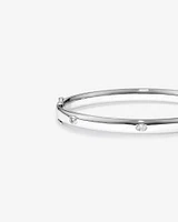 0.45 Carat TW Laboratory-Grown Oval Diamond Bangle in Sterling Silver