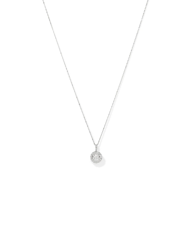 Carat TW Diamond Halo Everlight Pendant in 10kt White Gold