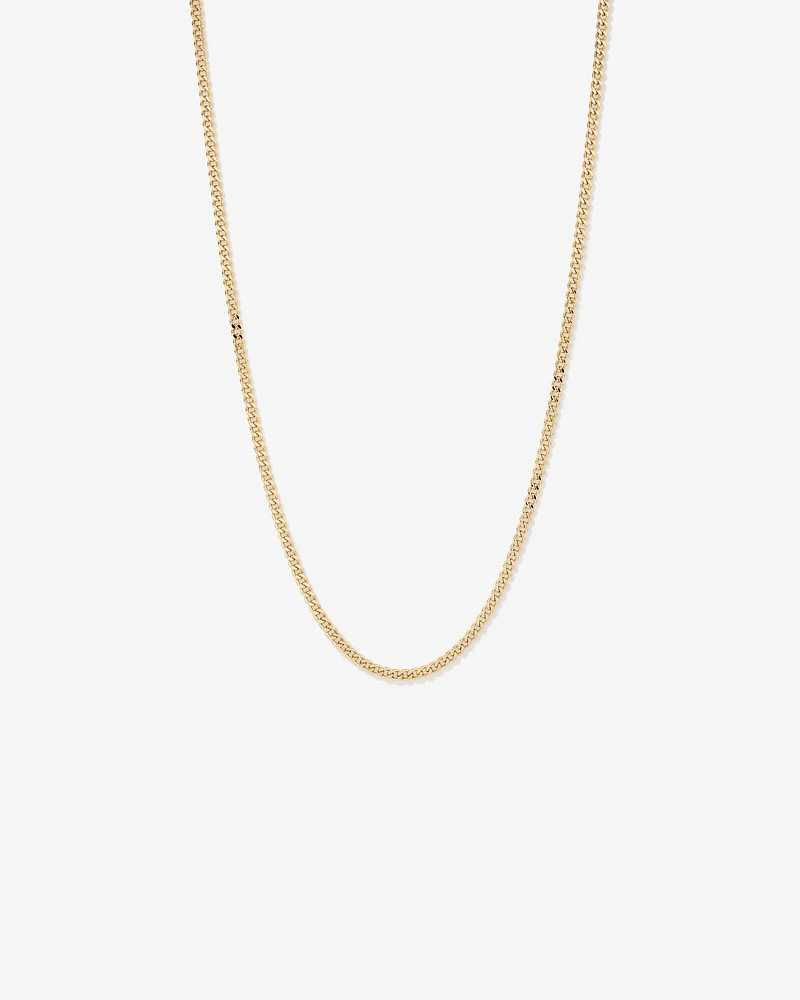 55cm (22") 4.2mm Width Semi Solid Diamond Cut Curb Chain in 10kt Yellow Gold