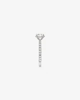 1.00 Oval TW Oval Cut Diamond Solitaire Pave Hidden Halo Engagement Ring in Platinum