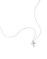 0.34 Carat TW Baguette and Round Brilliant Diamond Cross Pendant in 10kt White Gold