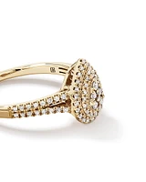 0.30 Carat TW Pear Cluster Halo Diamond Ring in 10kt White Gold