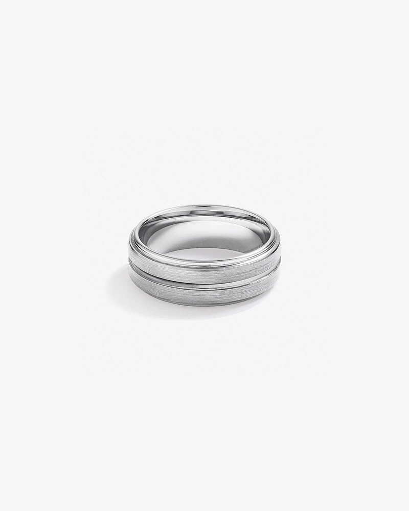 8mm Patterned Wedding Band Tungsten