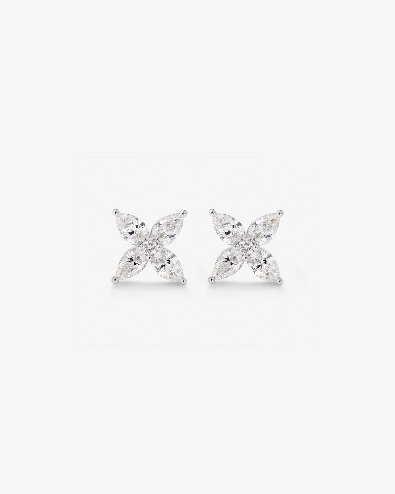 0.62 Carat TW Floret Laboratory-Grown Diamond Stud Earrings in 10kt White Gold