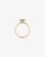 Ring with Green Tourmaline & Diamonds in 10kt Yellow Gold