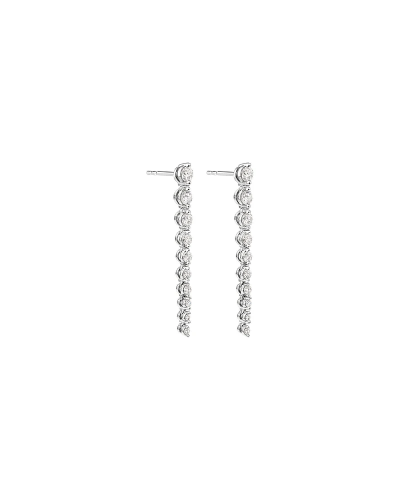 Drop Earrings with 1.00 Carat TW of Diamonds in 18kt White Gold