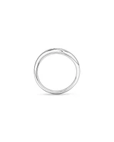 0.20 Carat TW Laboratory-Grown Marquise Diamond Swirl Ring in Sterling Silver