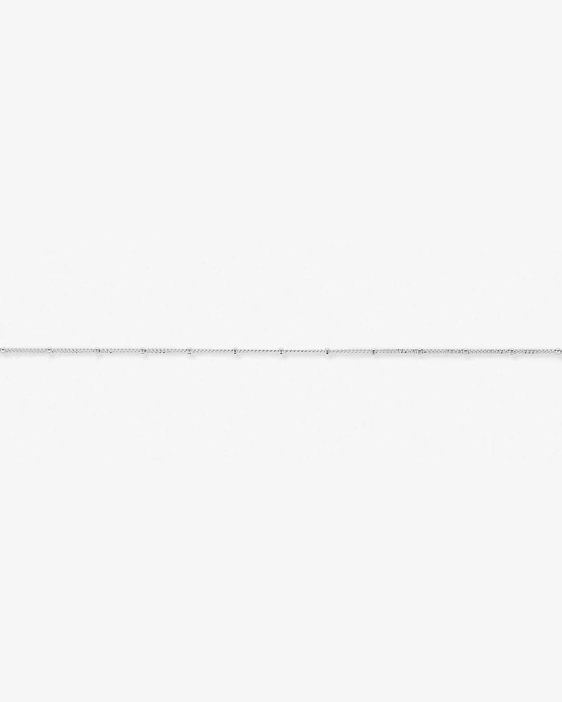19cm (7.5") 1.5mm Width Fine Ball Station Chain Bracelet in Sterling Silver