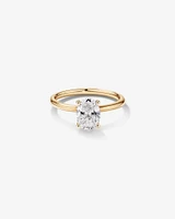 Carat TW Oval Laboratory-Grown Diamond Solitaire Engagement Ring in 14kt White Gold