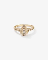 0.30 Carat TW Pear Cluster Halo Diamond Ring in 10kt White Gold