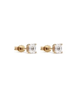 1.00 Carat TW Asscher Cut Solitaire Laboratory-Grown Diamond Stud Earrings in 10kt Yellow Gold