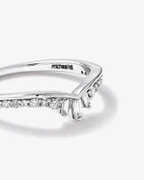 Chevron Wedding Band with .25TW of Diamonds in 14k White Gold