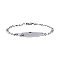 14cm (6") Baby Identity Bracelet with Pink Cubic Zirconia in 10kt Yellow Gold