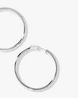 Hoop Earrings with Cubic Zirconia in Sterling Silver