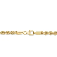 19cm (7.5") 4mm-4.5mm Width Rope Bracelet in 10kt Yellow Gold