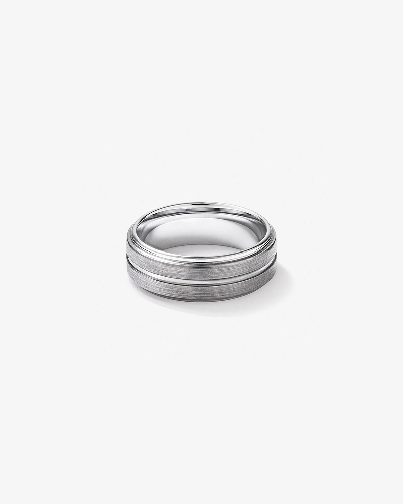 8mm Patterned Wedding Band Tungsten