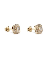 0.30 Carat TW Cushion Shaped Diamond Cluster Stud Earrings in 10kt Yellow Gold