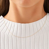 45cm (17") 0.95mm Width Solid Cable Chain In 10kt White Gold
