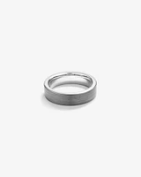6mm Brushed Flat Wedding Band in Tungsten