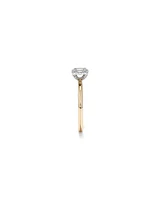 0.31 Carat TW Emerald Cut Diamond Halo Engagement Ring in 14kt Yellow and White Gold