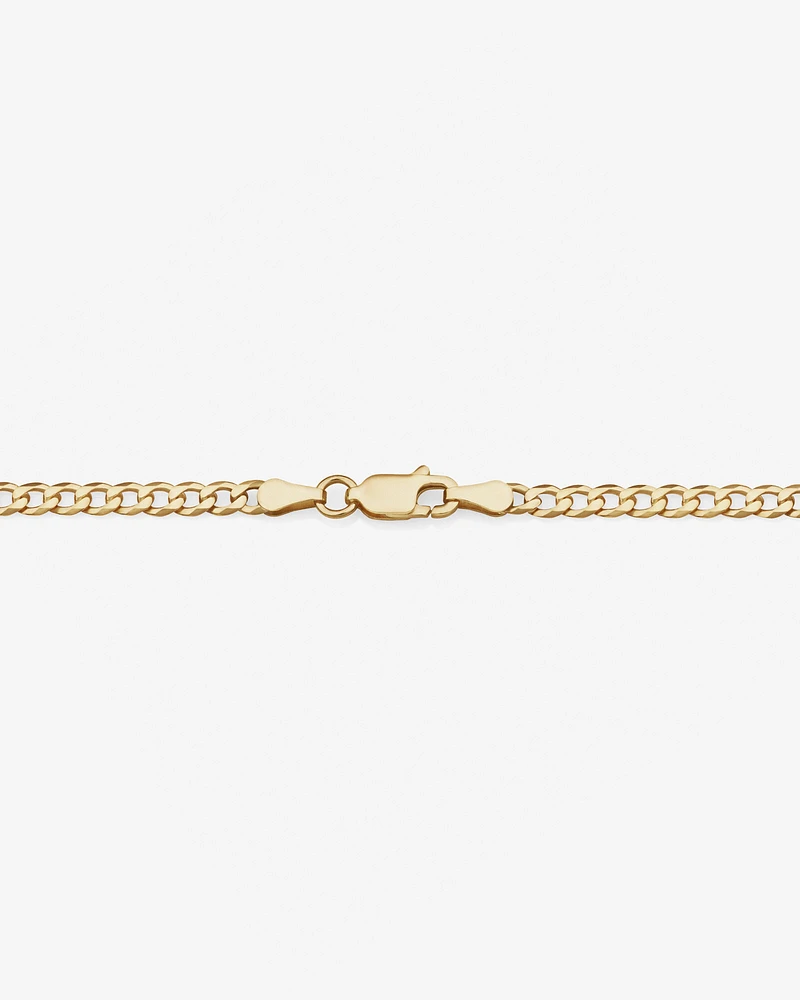 60cm (24") 3mm-3.5mm Width Curb Chain in 10kt Yellow Gold