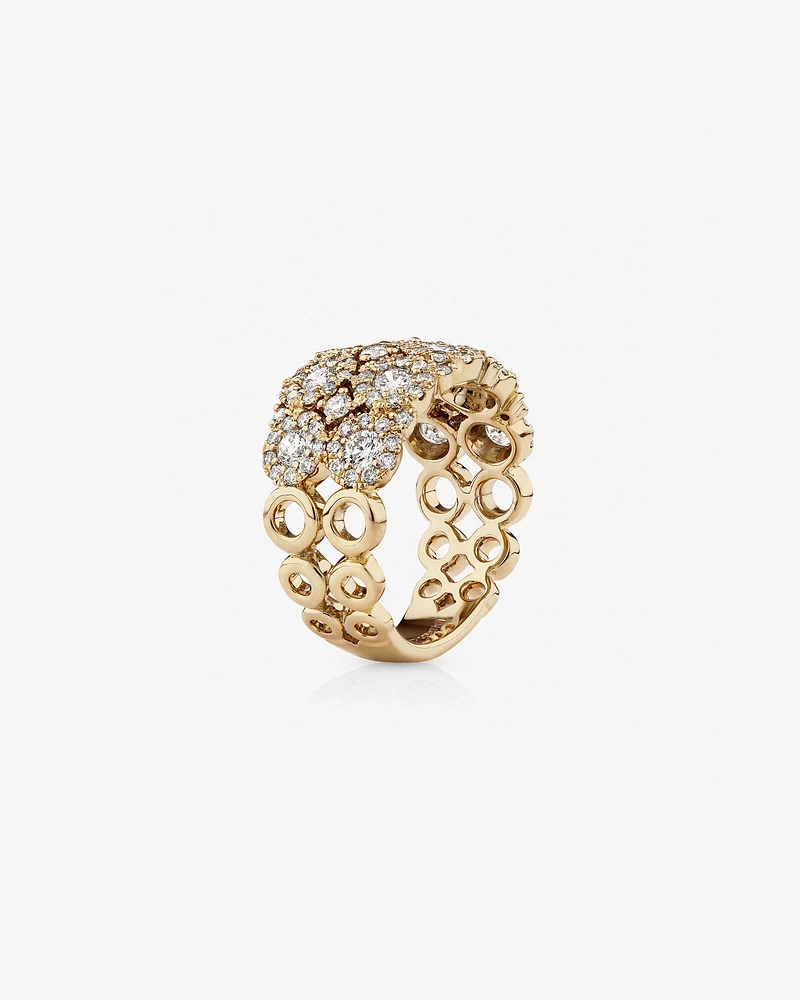 2 Row Bubble Ring with 2.00 Carat TW Diamonds in 14kt White Gold