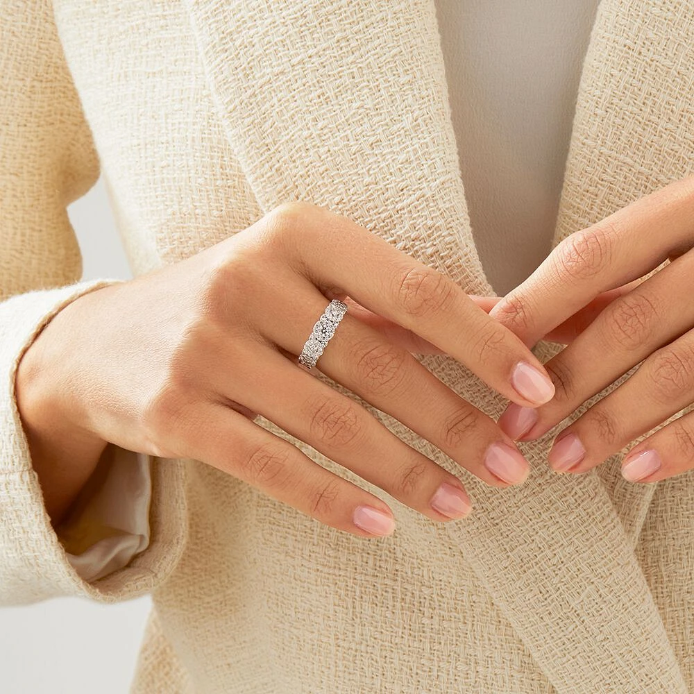Bubble Ring with 1.00 Carat TW Diamonds in 10kt White Gold