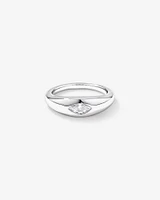 0.30 Carat TW Laboratory-Grown Marquise Diamond Dome Ring in Sterling Silver