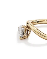 2.00 Carat TW East West Pear Cut Laboratory-Grown Diamond Wave Engagement Ring in 14kt Yellow Gold