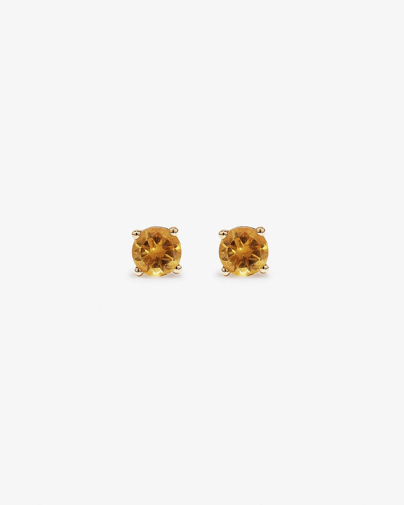 Citrine Birthstone Studs in 10kt Yellow Gold