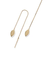 Marquise Disc Threader Earrings in 10kt Yellow Gold