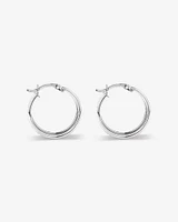8mm Ribbed Flare Hoop Huggie Earrings in Sterling Silver