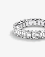 3.50 Carat TW Emerald Cut Laboratory-Grown Diamond Eternity Ring in 14kt White Gold