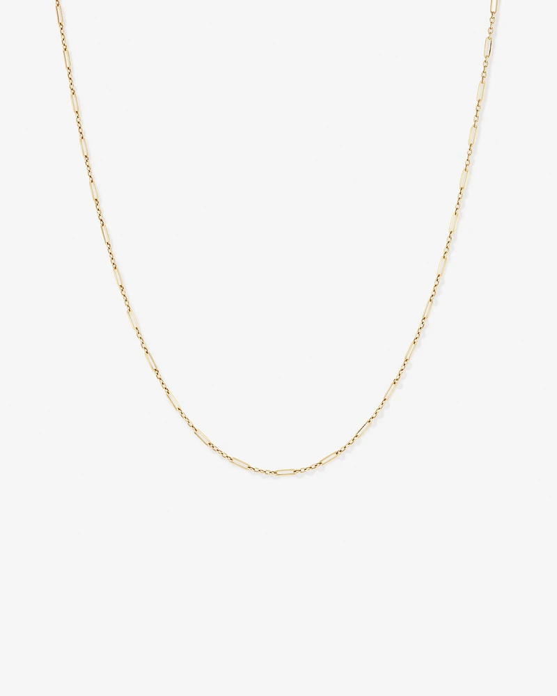 1.6mm Wide Paperclip 3 and 1 Chain in 10kt Yellow Gold