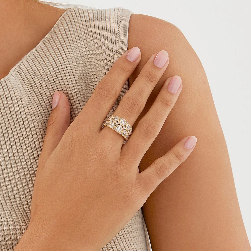 2 Row Bubble Ring with 2.00 Carat TW Diamonds in 14kt White Gold