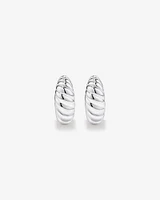Small Croissant Huggie Earrings in Sterling Silver
