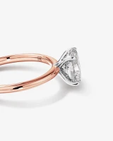 Carat TW Oval Laboratory-Grown Diamond Solitaire Engagement Ring in 14kt White Gold